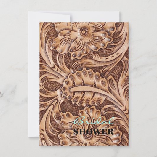 cowboy western landelijk patroon fijn bewerkt leer kaart (Voorkant)