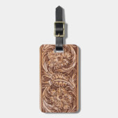 cowboy western landpatroon met gereedschap bagagelabel (Voorkant verticaal)