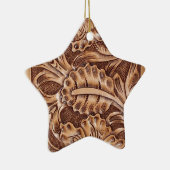 cowboy western landpatroon met gereedschap keramisch ornament (Rechts)