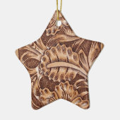 cowboy western landpatroon met gereedschap keramisch ornament (Links)