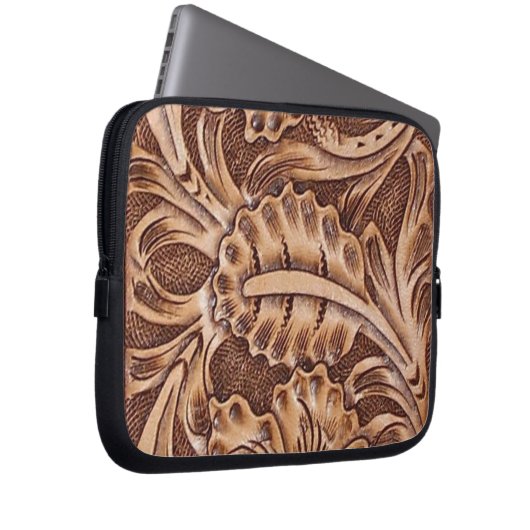 cowboy western landpatroon met gereedschap laptop sleeve (Voorkant Rechts)