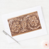 cowboy western landpatroon met gereedschap rechthoekige sticker (Envelop)