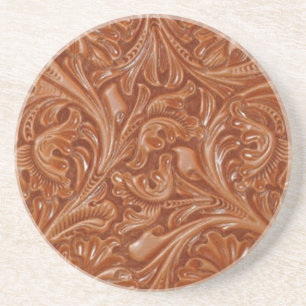 cowboy western landpatroon met gereedschap zandsteen onderzetter