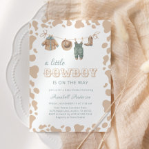 Cowboy Western lichtbruin geruite Baby shower