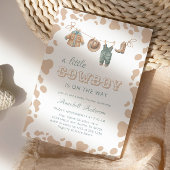 Cowboy Western lichtbruin geruite Baby shower Kaart
