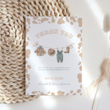 Cowboy Western Lichtbruin Jongen Baby shower