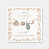 Cowboy Western Lichtbruin Jongen Baby shower Welko Servet (Voorkant)
