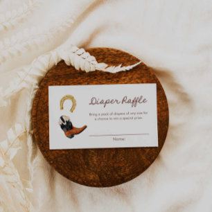 Cowboy Western Luier Raffle Game Ticket Informatiekaartje