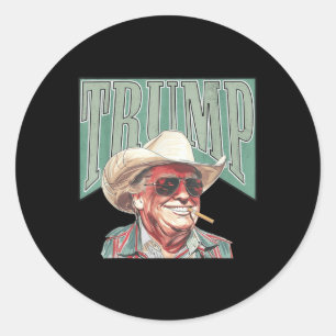 Cowboy Western maken Amerika grote Trump Daddy Ronde Sticker