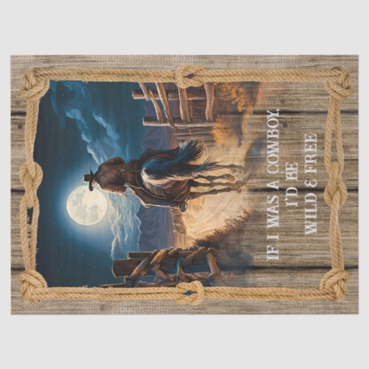 Cowboy Western Man Horse Tissuepapier (Voorkant)