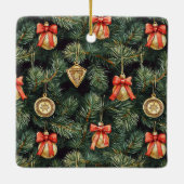 Cowboy Western Man Santa Hat Christmas   Keramisch Ornament (Achterkant)