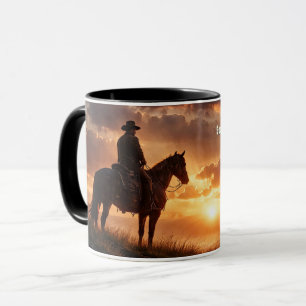 Cowboy Western Mooie Zonsondergang Mok