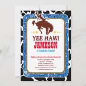 Cowboy Western Old West Birthday Party Invitation Kaart (Voorkant)