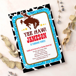 Cowboy Western Old West Birthday Party Invitation Kaart
