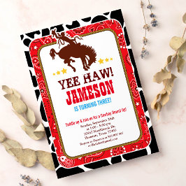 Cowboy Western Old West Birthday Party Invitation Kaart