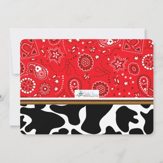 Cowboy Western Old West Birthday Photo Invitation Kaart (Achterkant)