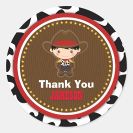 Cowboy Western Old West Birthday Ronde Sticker