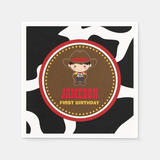 Cowboy Western Old West Birthday Servet (Voorkant)
