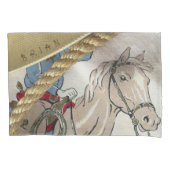 COWBOY western paard gepersonaliseerde touw trim n Kussensloop (Voorkant)