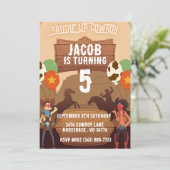 Cowboy Western Paard Verjaardag Thema Uitnodiginge Kaart (Staand voorkant)