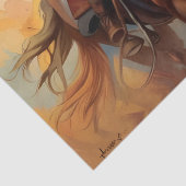 Cowboy Western Paarden blauw Tan Collage Tissuepapier (Detail)