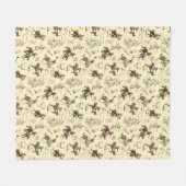 Cowboy Western Paarden Rodeo Pattern Fleece Deken (Voorkant (Horizontaal))
