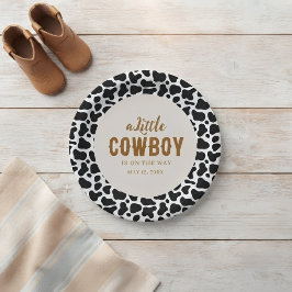 Cowboy Western Papieren Borden met Koeienprint Bordje