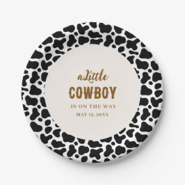 Cowboy Western Papieren Borden met Koeienprint Bordje