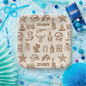 Cowboy Western Papieren Bordje (Feest)