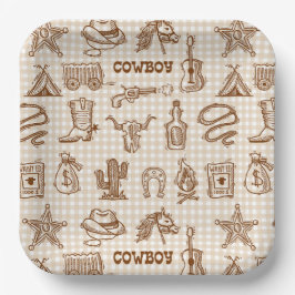 Cowboy Western  Papieren Bordje