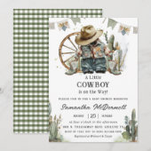 Cowboy Western Pet Boots Denim Boy Baby shower Kaart (Voorkant / Achterkant)