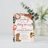 Cowboy Western Pet Laarzen Baby shower Briefkaart (Staand voorkant)