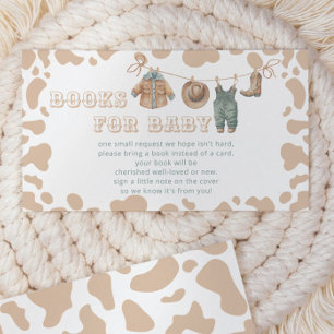 Cowboy Western Plaid Baby shower Boek Aanvraag Informatiekaartje