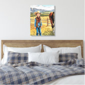 Cowboy Western Rancher Boy's Bedroom Graphic Art Canvas Afdruk (Insitu (Slaapkamer))
