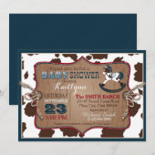 Cowboy Western Rocking Horse Baby shower Kaart (Voorkant / Achterkant)