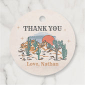 Cowboy Western Rodeo 1e verjaardag Bedankjes Labels (Achterkant)