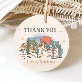 Cowboy Western Rodeo 1e verjaardag Bedankjes Labels