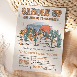 Cowboy Western Rodeo 1e verjaardag Kaart