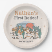 Cowboy Western Rodeo 1e verjaardag Papieren Bordje (Voorkant)