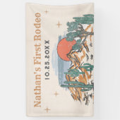 Cowboy Western Rodeo 1e verjaardag Spandoek (Verticaal)