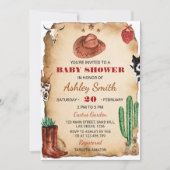Cowboy Western Rodeo Baby shower Invitation Kaart (Voorkant)