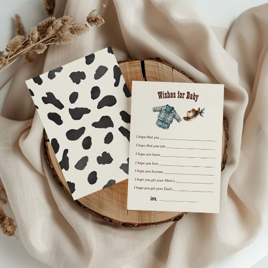 Cowboy Western Rodeo Baby shower Wensen voor Baby Informatiekaartje