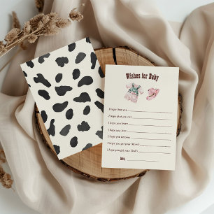 Cowboy Western Rodeo Baby shower Wensen voor Baby Informatiekaartje