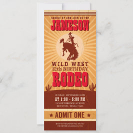 Cowboy Western Rodeo Birthday Ticket Pass Kaart
