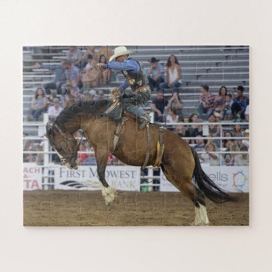 Cowboy Western Rodeo Bucking Horse Corral Legpuzzel (Horizontaal)