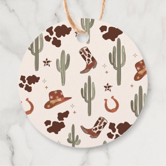 Cowboy Western Rodeo feest Thankas yall verjaardag Bedankjes Labels (Achterkant)