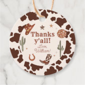 Cowboy Western Rodeo feest Thankas yall verjaardag Bedankjes Labels (Voorkant)