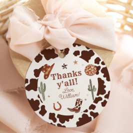 Cowboy Western Rodeo feest Thankas yall verjaardag Bedankjes Labels