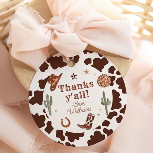 Cowboy Western Rodeo feest Thankas yall verjaardag Bedankjes Labels