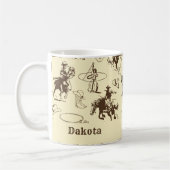 Cowboy Western Rodeo Horses Custom Naam Koffiemok (Links)